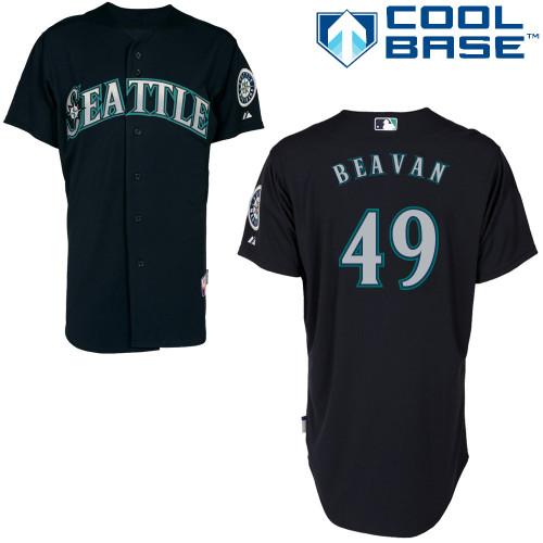 Blake Beavan #49 MLB Jersey-Seattle Mariners Men's Authentic Alternate Road Cool Base Baseball Jersey
